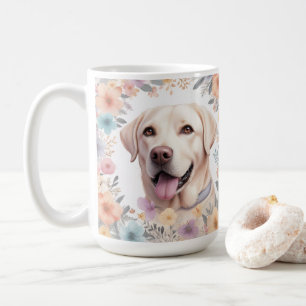 Illustratie van fantasievolle Labrador Retriever m Koffiemok