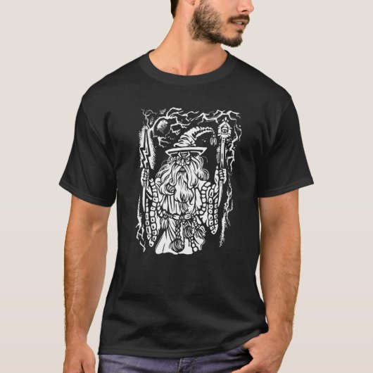 Illustratie van Fantasy Epic Wizard T-shirt (Voorkant)