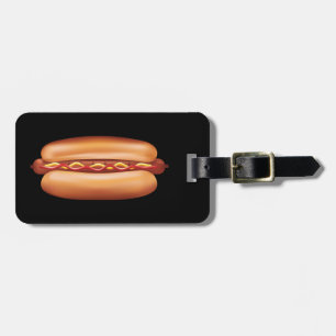 Illustratie van Fast Food Hotdog met aangepaste te Bagagelabel