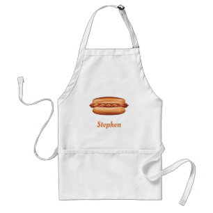 Illustratie van fastfood hotdog met aangepaste naa standaard schort