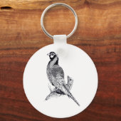 Illustratie van fazant op knoptoetsencombinatie sleutelhanger (Voorkant)