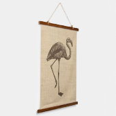  illustratie van Flamingo op schoot Hangend Wandkleed (Gebogen)