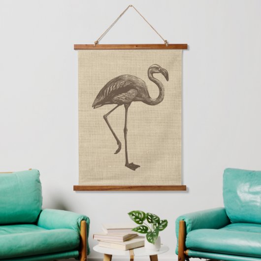  illustratie van Flamingo op schoot Hangend Wandkleed (Woonkamer)