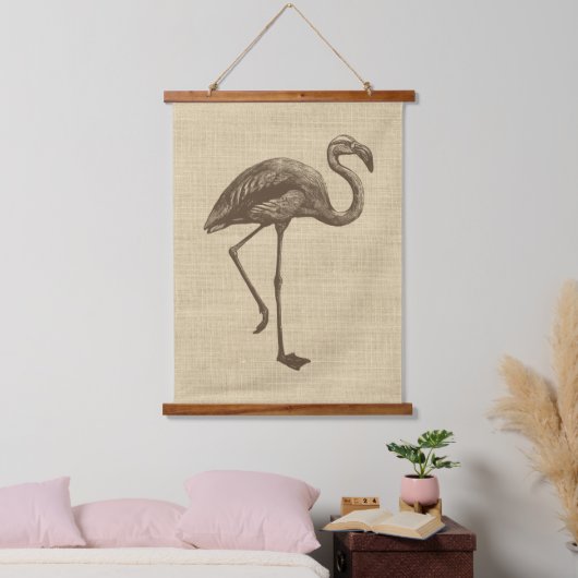  illustratie van Flamingo op schoot Hangend Wandkleed (Slaapkamer)
