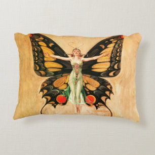 Illustratie van Flapper Butterfly-vliegende vrouw Accent Kussen