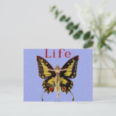Illustratie van Flapper Butterfly-vliegende vrouw Briefkaart (Staand voorkant)