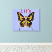 Illustratie van Flapper Butterfly-vliegende vrouw Canvas Afdruk (Insitu (Houten vloer))