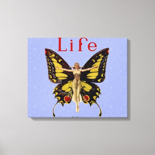 Illustratie van Flapper Butterfly-vliegende vrouw Canvas Afdruk (Voorkant)
