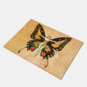 Illustratie van Flapper Butterfly-vliegende vrouw Deurmat (Schuin)