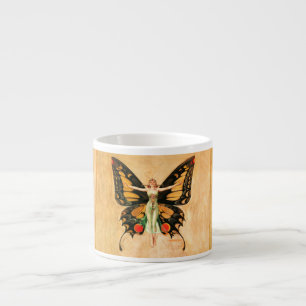 Illustratie van Flapper Butterfly-vliegende vrouw Espresso Kop