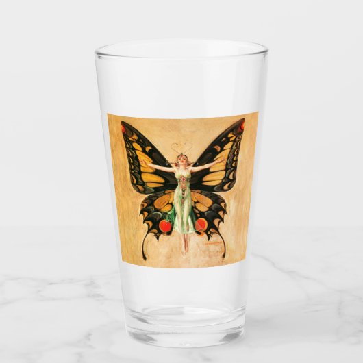 Illustratie van Flapper Butterfly-vliegende vrouw Glas (Voorkant)