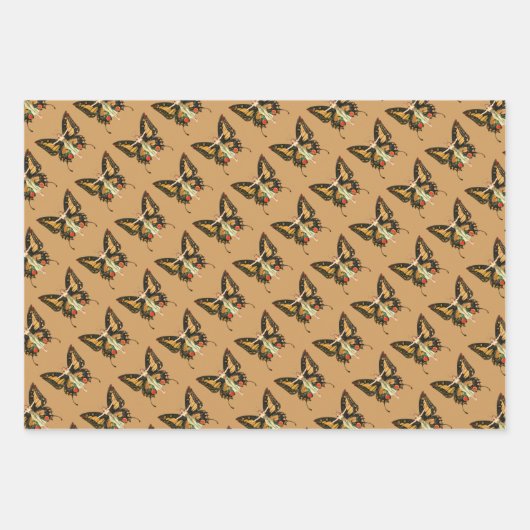 Illustratie van Flapper Butterfly-vliegende vrouw Inpakpapier Vel (Voorkant 3)