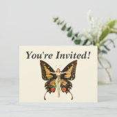 Illustratie van Flapper Butterfly-vliegende vrouw Kaart (Staand voorkant)