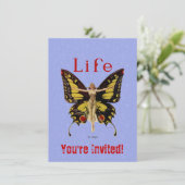 Illustratie van Flapper Butterfly-vliegende vrouw Kaart (Staand voorkant)