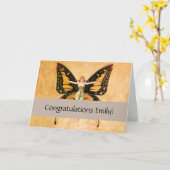 Illustratie van Flapper Butterfly-vliegende vrouw Kaart (Gele Bloem)