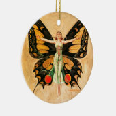 Illustratie van Flapper Butterfly-vliegende vrouw Keramisch Ornament (Rechts)
