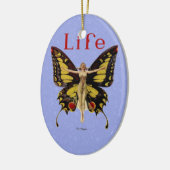 Illustratie van Flapper Butterfly-vliegende vrouw Keramisch Ornament (Links)