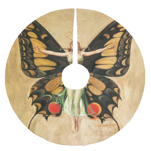 Illustratie van Flapper Butterfly-vliegende vrouw Kerstboom Rok (Voorkant)