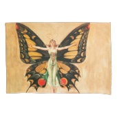 Illustratie van Flapper Butterfly-vliegende vrouw Kussensloop (Voorkant)