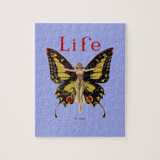 Illustratie van Flapper Butterfly-vliegende vrouw Legpuzzel (Verticaal)