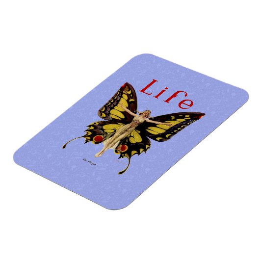 Illustratie van Flapper Butterfly-vliegende vrouw Magneet (Linkerzijde)