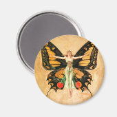 Illustratie van Flapper Butterfly-vliegende vrouw Magneet (Voorkant / Achterkant)