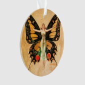 Illustratie van Flapper Butterfly-vliegende vrouw Ornament (voorkant)