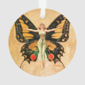 Illustratie van Flapper Butterfly-vliegende vrouw Ornament (achterkant)