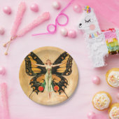 Illustratie van Flapper Butterfly-vliegende vrouw Papieren Bordje (Feest)