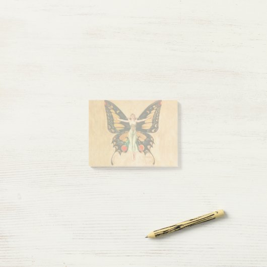 Illustratie van Flapper Butterfly-vliegende vrouw Post-it® Notes (Op bureau)