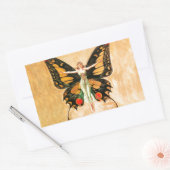 Illustratie van Flapper Butterfly-vliegende vrouw Rechthoekige Sticker (Envelop)
