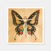 Illustratie van Flapper Butterfly-vliegende vrouw Servet (Voorkant)