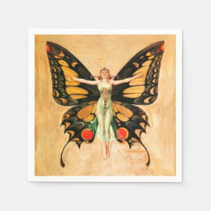 Illustratie van Flapper Butterfly-vliegende vrouw Servet