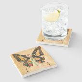 Illustratie van Flapper Butterfly-vliegende vrouw Stenen Onderzetter (Zijkant)