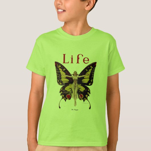 Illustratie van Flapper Butterfly-vliegende vrouw T-shirt (Voorkant)