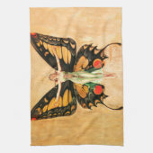 Illustratie van Flapper Butterfly-vliegende vrouw Theedoek (Verticaal)