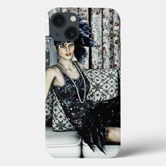 Illustratie van Flappermode uit de Roaring Twentie Case-Mate iPhone Case (Achterkant)
