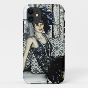 Illustratie van Flappermode uit de Roaring Twentie Case-Mate iPhone Case