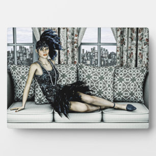 Illustratie van Flappermode uit de Roaring Twentie Fotoplaat
