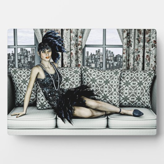 Illustratie van Flappermode uit de Roaring Twentie Fotoplaat (voorkant)