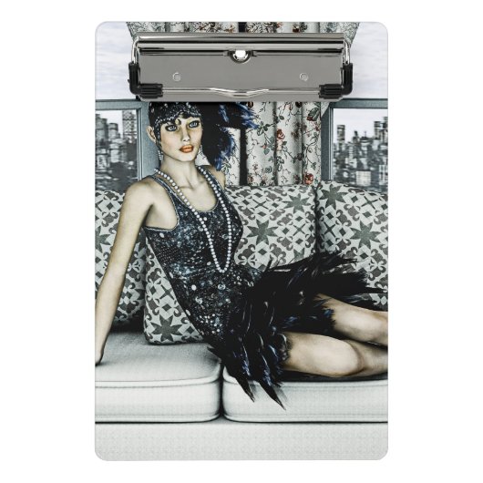 Illustratie van Flappermode uit de Roaring Twentie Mini Klembord (Voorkant)