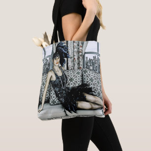 Illustratie van Flappermode uit de Roaring Twentie Tote Bag