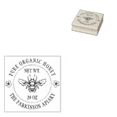 Illustratie van Floral Honey Bee Apiary Rubberstempel (Gestempeld)