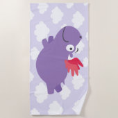 Illustratie van Flying Hippo Strandlaken (Voorkant)