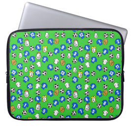 Illustratie van Footballs, blauwe Shirten en venti Laptop Sleeve
