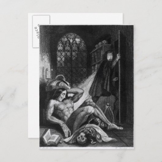 Illustratie van 'Frankenstein Briefkaart (Voorkant / Achterkant)