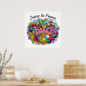 Illustratie van Frankrijk Art Poster (Keuken)