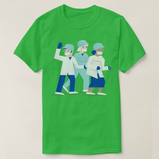 Illustratie van Frontline Doctor Nurse als soldate T-shirt (Design voorkant)