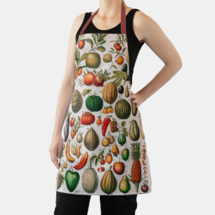 Illustratie van fruit en groenten in vintage stijl schort