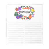 Illustratie van fruit- en Veggies Grocery Shopping Notitieblok (Voorkant)